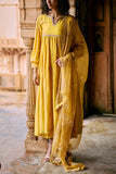 Paulmi and Harsh Yellow floral zardozi embroidered kurta set Online Shopping