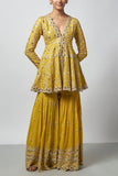 Gopi Vaid Yellow mirror embroidered sharara set Online Shopping