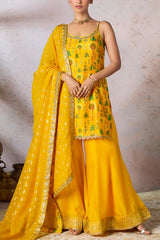 Masaba Yellow nomadic tribe printed kurta sharara set Online Shopping