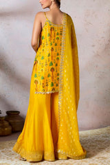 Masaba Yellow nomadic tribe printed kurta sharara set Online Shopping