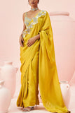 Bhumika Sharma Yellow paisley embroidered sari set Online Shopping