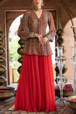 Chhavvi Aggarwal Red geometric print sharara set Online Shopping