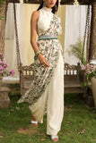 Chhavvi Aggarwal Off white printed sari set Online Shopping