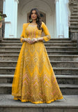 Festive Mustard Yellow Embroidered Net Anarkali Set Online Shopping