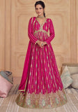 Festive Mauve Embroidered Georgette Anarkali Set Online Shopping