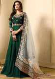 Festive Green Zari Embroidered Banglory Georgette Anarkali Set Online Shopping