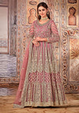 Festive Light Purple Embroidered Net Anarkali Kurta Set Online Shopping