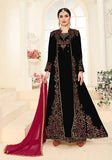 Festive Black Sequin Thread Embroidered Georgette Anarkali Set Online Shopping