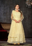 Festive Light Yellow Embroidered Net Kurta Set Online Shopping