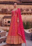 Festive Rani Pink Thread Sequin Embroidered Georgette Anarkali Set Online Shopping