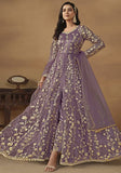 Festive Purple Sequin Embroidered Butterfly Net Anarkali Set Online Shopping