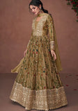 Festive Multicolor Sequin Embroidered Organza Silk Anarkali Set Online Shopping