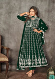 Festive Green Embroidered Net Kurta Set Online Shopping