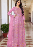 Festive Pink Embroidered Net Kurta Set Online Shopping