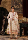 Festive Ivory Embellished Chanderi Anarkali Set Online Shopping