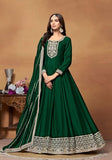 Festive Green Embroidered Pure Art Silk Anarkali Kurta Set Online Shopping