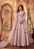 Festive Dusty Purple Sequin Thread Embroidered Net Anarkali Set Online Shopping