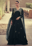 Festive Black Embroidered Georgette Anarkali Set Online Shopping