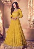 Festive Yellow Embroidered Georgette Anarkali Set Online Shopping