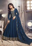 Festive Blue Sequin Embroidered Silk Anarkali Set Online Shopping