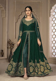 Festive Green Sequin Zari Embroidered Georgette Anarkali Set Online Shopping