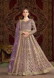 Festive Purple Embroidered Net Anarkali Kurta Set Online Shopping