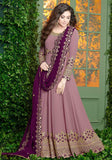 Festive Lavender Zari Embroidered Georgette Kurta Set Online Shopping