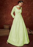 Festive Green Sequin Thread Embroidered Georgette Anarkali Set Online Shopping