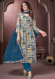 Festive Multicolor Hand Embroidered Rayon Anarkali Set Online Shopping