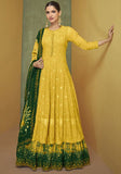 Festive Yellow Embroidered Georgette Anarkali Set Online Shopping