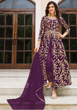 Festive Violet Embroidered Net Anarkali Set Online Shopping