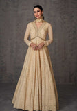 Festive Beige Embroidered Georgette Anarkali Set Online Shopping