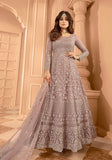 Festive Light Mauve Embroidered Net Anarkali Kurta Set Online Shopping