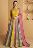 Festive Mustard Sequin Embroidered Georgette Kurta With Dupatta Online Shopping