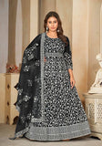 Festive Black Embroidered Net Kurta Set Online Shopping