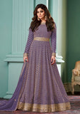 Festive Purple Embroidered Georgette Anarkali Set Online Shopping