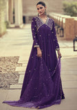 Festive Purple Embroidered Georgette Anarkali Set Online Shopping