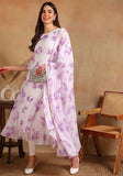 Festive Purple Solid Georgette Anarkali Kurta With Dupatta Online Shopping