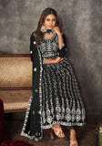 Festive Black Embroidered Net Kurta Set Online Shopping