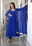 Festive Blue Printed Georgette Anarkali Set Online Shopping