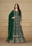 Festive Green Embroidered Georgette Kurta Set Online Shopping