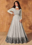 Festive White Thread Sequin Embroidered Georgette Anarkali Set Online Shopping