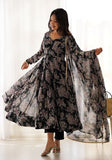 Festive Black Digital Print Faux Georgette Anarkali Set Online Shopping