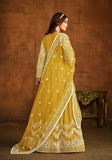 Festive Yellow Embroidered Net Anarkali Kurta Set Online Shopping