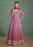 Festive Pink Thread Sequin Embroidered Georgette Anarkali Set Online Shopping