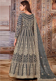 Festive Dark Grey Sequin Embroidered Butterfly Net Anarkali Set Online Shopping