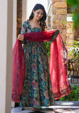 Festive Multicolor Digital Print Muslin Anarkali Set Online Shopping