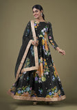 Festive Black Zari Sequin Embroidered Fox Georgette Anarkali Set Online Shopping