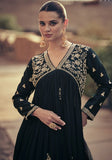 Festive Black Embroidered Georgette Anarkali Set Online Shopping