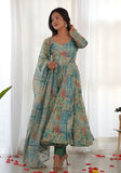 Festive Multicolour Printed Faux Georgette Kurta Set Online Shopping